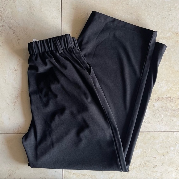 NWOT Cider Black Wide Leg Elastic Waist Stretch Trouser Pants Women's Size Small - Picture 3 of 4